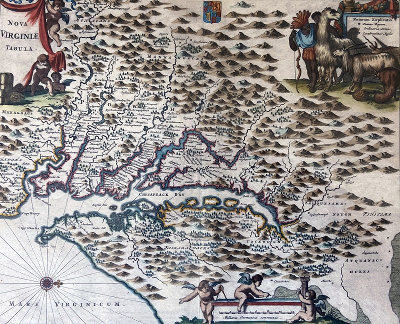 17th century map of the mid-Atlantic region